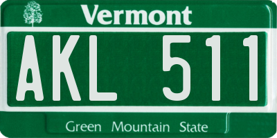 VT license plate AKL511