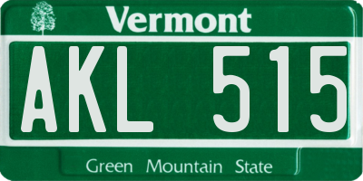 VT license plate AKL515