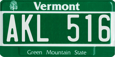 VT license plate AKL516