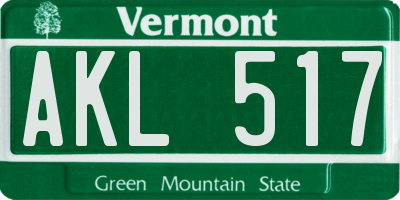VT license plate AKL517