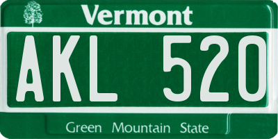 VT license plate AKL520