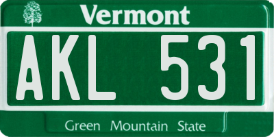 VT license plate AKL531