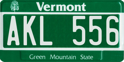 VT license plate AKL556
