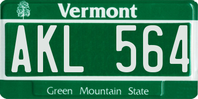 VT license plate AKL564