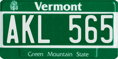 VT license plate AKL565