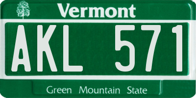 VT license plate AKL571
