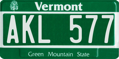 VT license plate AKL577