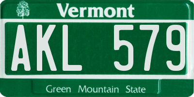 VT license plate AKL579