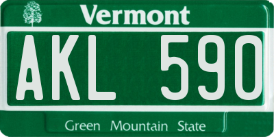 VT license plate AKL590