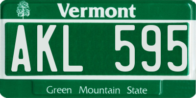 VT license plate AKL595