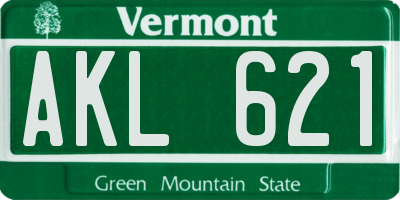 VT license plate AKL621