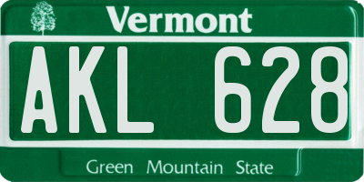 VT license plate AKL628