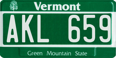 VT license plate AKL659