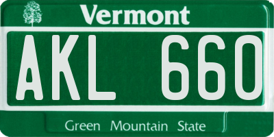 VT license plate AKL660