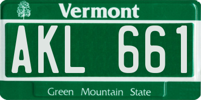 VT license plate AKL661