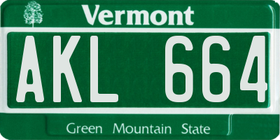 VT license plate AKL664
