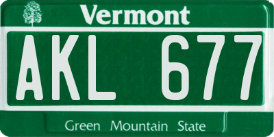 VT license plate AKL677