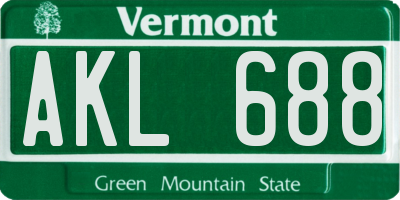 VT license plate AKL688