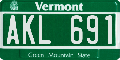 VT license plate AKL691