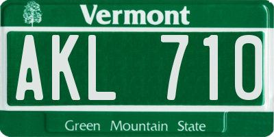 VT license plate AKL710