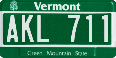 VT license plate AKL711