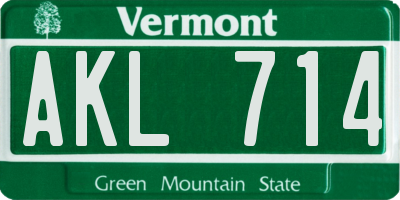 VT license plate AKL714