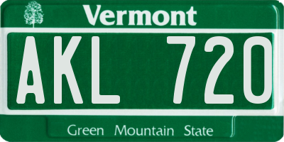 VT license plate AKL720