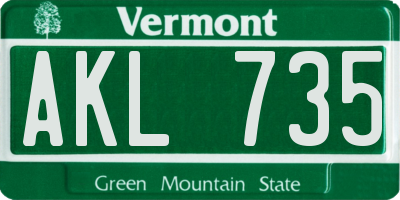 VT license plate AKL735