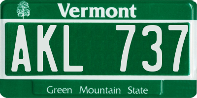 VT license plate AKL737