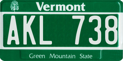 VT license plate AKL738
