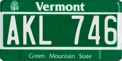 VT license plate AKL746