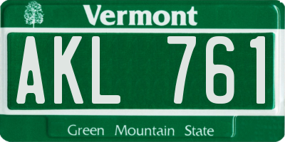 VT license plate AKL761