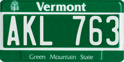 VT license plate AKL763