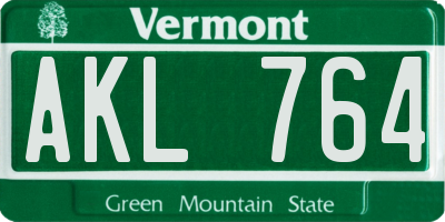 VT license plate AKL764