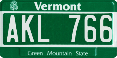 VT license plate AKL766