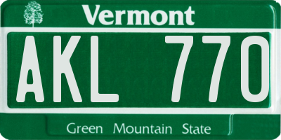 VT license plate AKL770