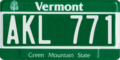 VT license plate AKL771