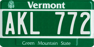 VT license plate AKL772