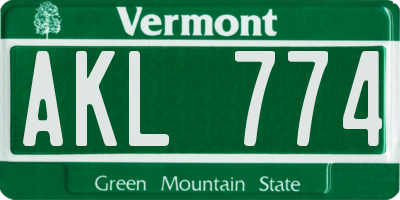 VT license plate AKL774