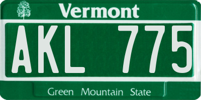 VT license plate AKL775