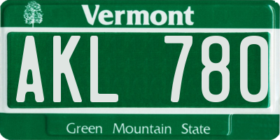 VT license plate AKL780