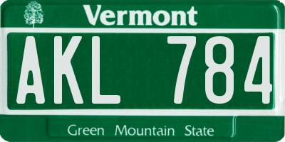 VT license plate AKL784