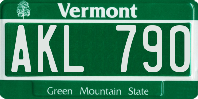 VT license plate AKL790
