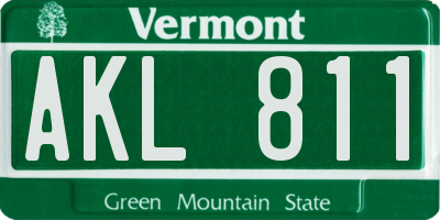 VT license plate AKL811