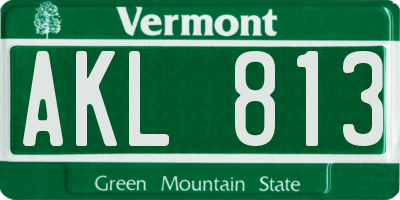 VT license plate AKL813