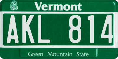 VT license plate AKL814
