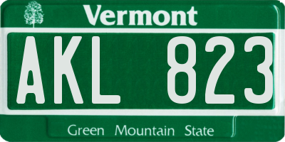 VT license plate AKL823