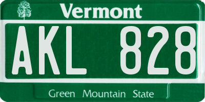 VT license plate AKL828