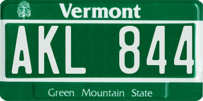 VT license plate AKL844