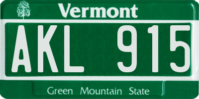 VT license plate AKL915